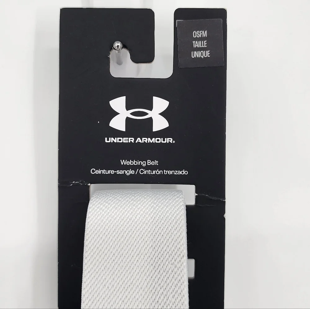 Under Armour NWT Webbing Belt Golf White Men's One Size Adjustable